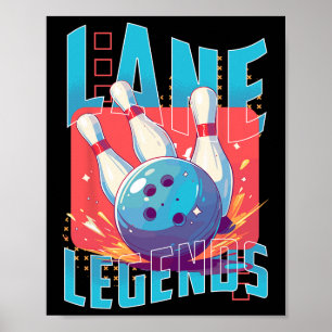 Lane Legends Bowling Sports Design Poster
