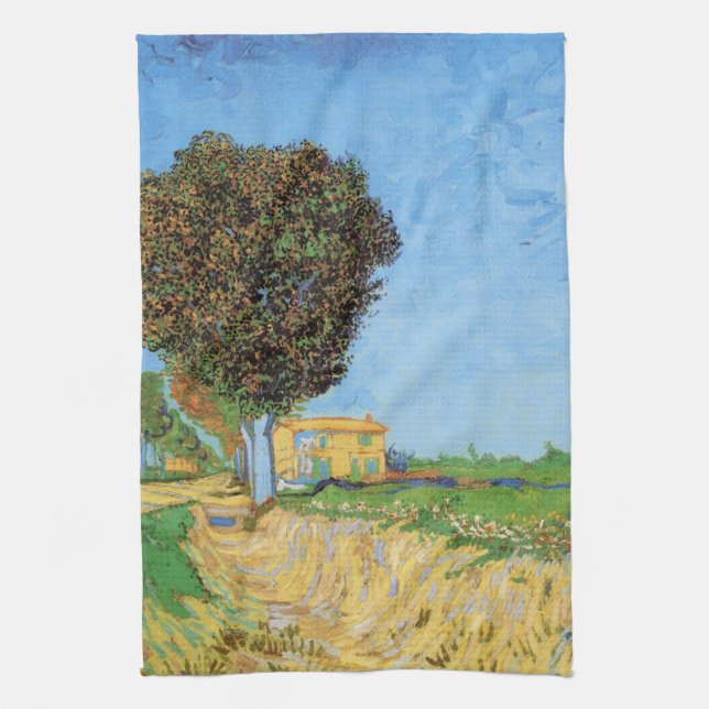 Lane Near Arles by Vincent van Gogh Kitchen Towel (Vertical)