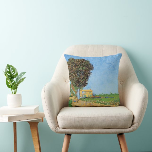 Lane Near Arles by Vincent van Gogh Throw Pillow (Chair)