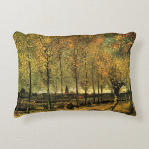 Lane with Poplars by Vincent van Gogh Accent Pillow