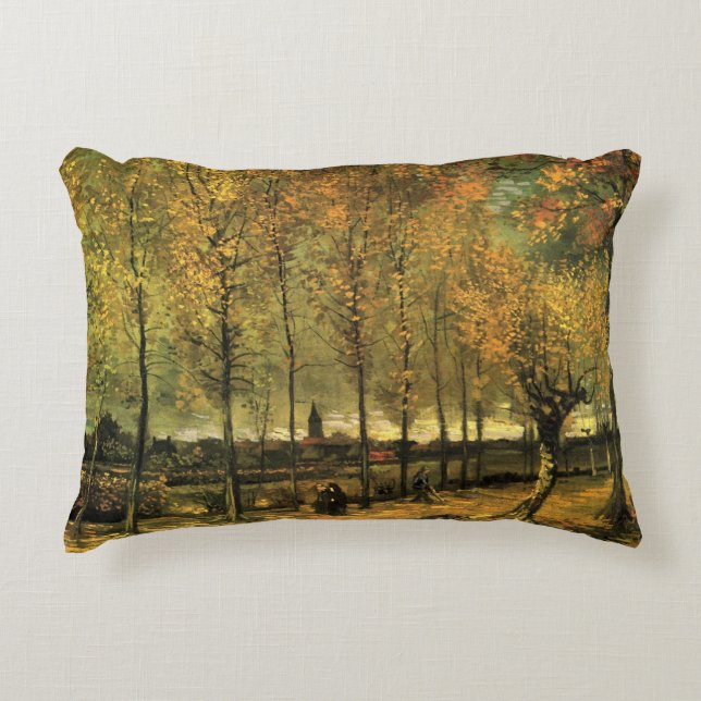 Lane with Poplars by Vincent van Gogh Accent Pillow (Front)