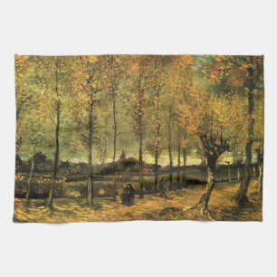 Lane with Poplars by Vincent van Gogh Kitchen Towel