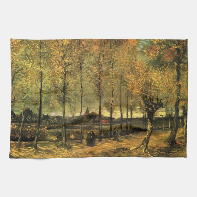 Lane with Poplars by Vincent van Gogh Kitchen Towel (Horizontal)