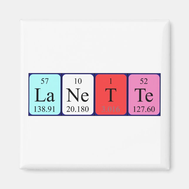 Lanette periodic table name magnet (Front)