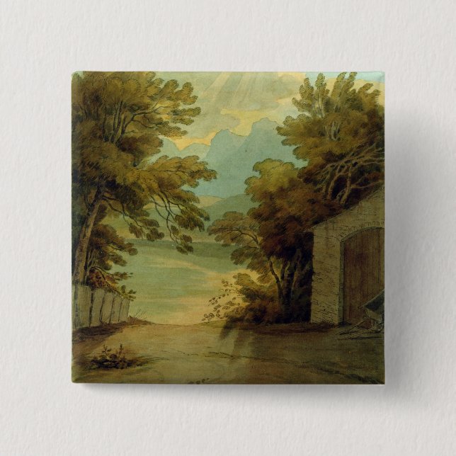 Langdale Pikes 2 Inch Square Button (Front)