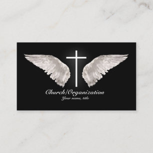 L'ange croisé blanc religieux s'envole le carte de