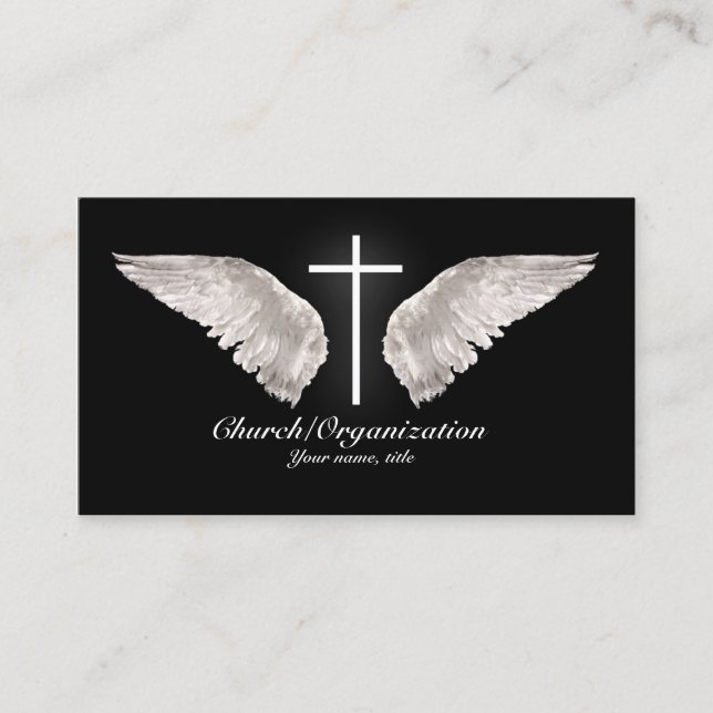 L'ange croisé blanc religieux s'envole le carte de (Devant)
