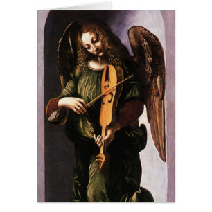 L'ange de Léonard de Vinci en vert avec une Vielle