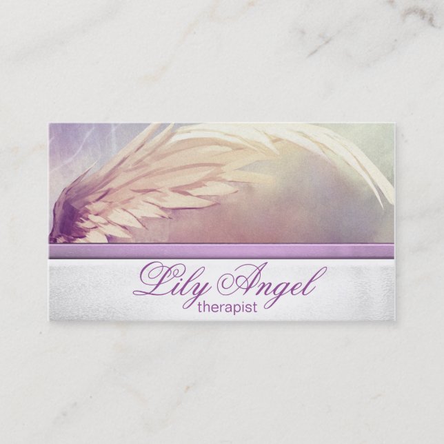 L'ange s'envole le carte de visite pourpre de (Devant)