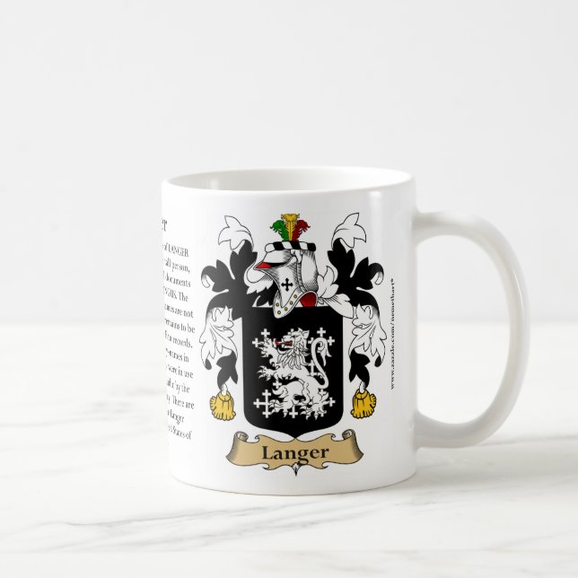 Langer, the Origin, the Meaning and the Crest Coffee Mug (Right)