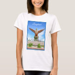 Langkawi Malaysia Eagle Statue Landmark Souvenir T-Shirt<br><div class="desc">Langkawi t-shirt. The stunning Eagle Square (Dataran Lang) sculpture that stands on the waterfront poised to take flight.

Image ©copyright Jo Rymell</div>