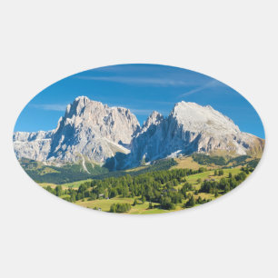 Langkofel Group in South Tyrol, Italy Oval Sticker