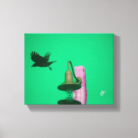 Langley Crow Light Post Aqua Pink Art