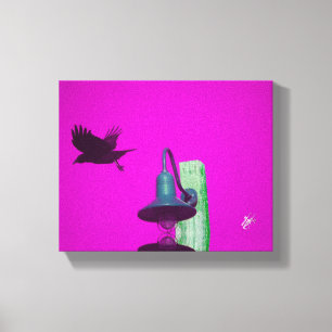 Langley Crow Light Post Magenta Mint Art Canvas Print