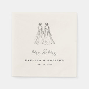 Langley Mrs. & Mrs. Wedding Napkin