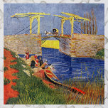 Langlois Bridge at Arles by Vincent van Gogh Jigsaw Puzzle<br><div class="desc">Langlois Bridge at Arles by Vincent van Gogh is a vintage fine art post impressionism maritime painting featuring peasant women washing clothes in the creek. About the artist: Vincent Willem van Gogh was a Post Impressionist painter whose work was most notable for its rough beauty, emotional honesty, and bold colour....</div>