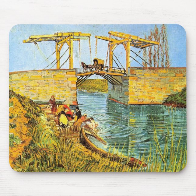 Langlois Bridge at Arles by Vincent van Gogh Mouse Pad (Front)