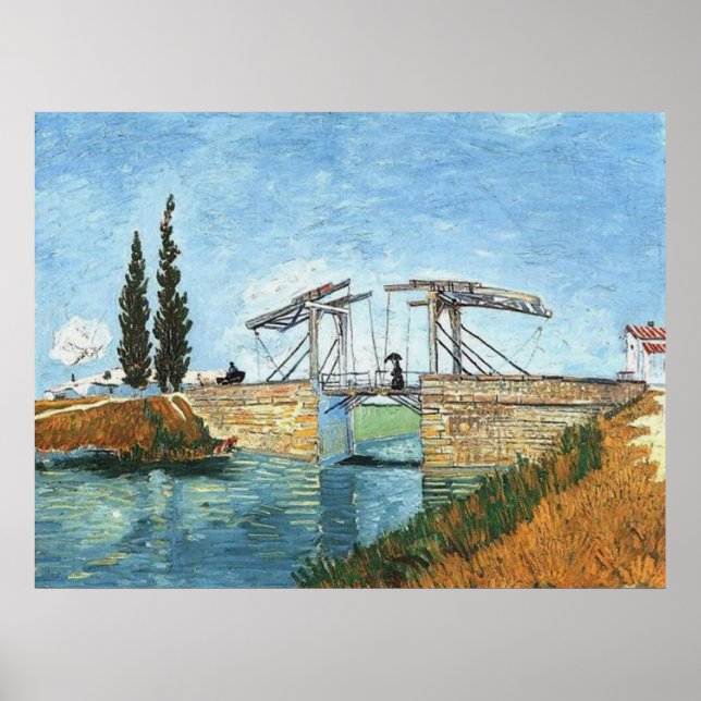 Langlois Bridge at Arles by Vincent van Gogh Poster (Front)