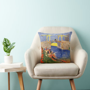 Langlois Bridge at Arles by Vincent van Gogh Throw Pillow