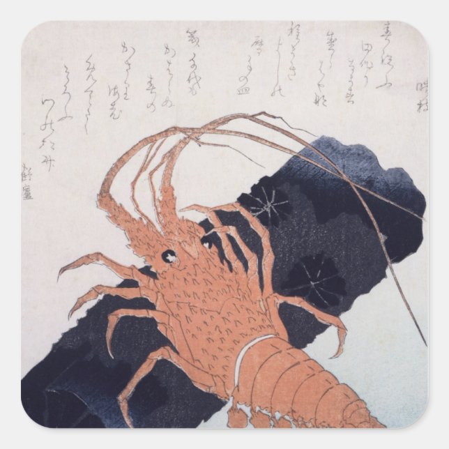 Langoustine with a Block of Charcoal, c.1830 Square Sticker (Front)