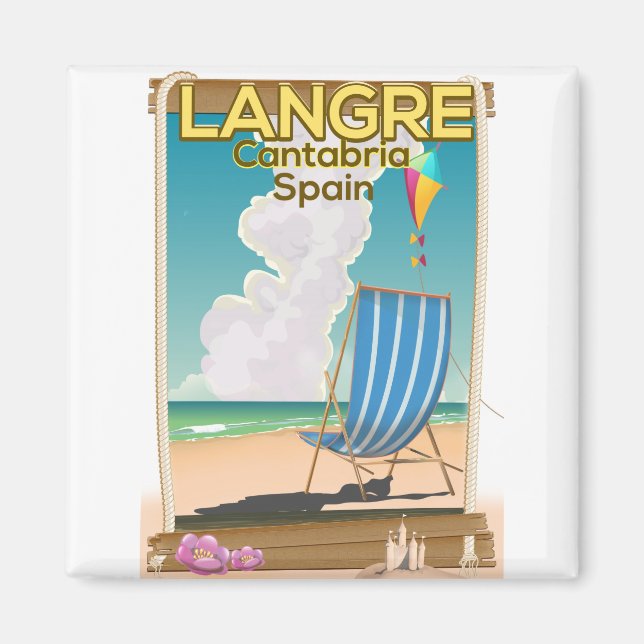 Langre, Cantabria Spain beach poster Magnet (Front)