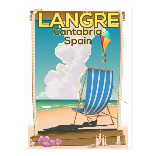Langre, Cantabria Spain beach poster Postcard