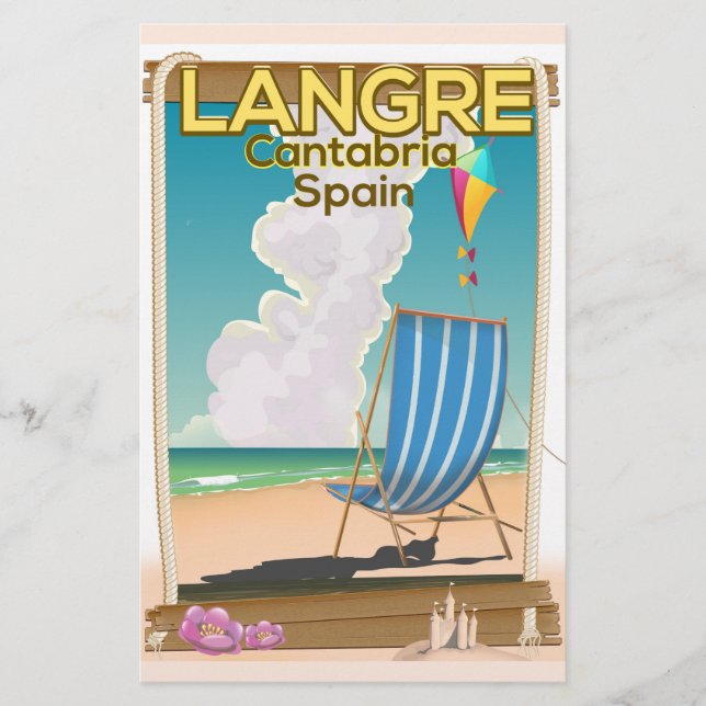 Langre, Cantabria Spain beach poster Stationery (Front)