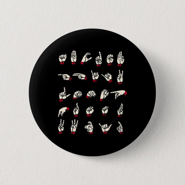 Language - Alphabet A To Z Asl Deaf Awareness  2 Inch Round Button (Front)