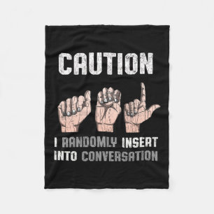 Language Apparel Deaf Awareness Asl Fun Gift 1 Fleece Blanket