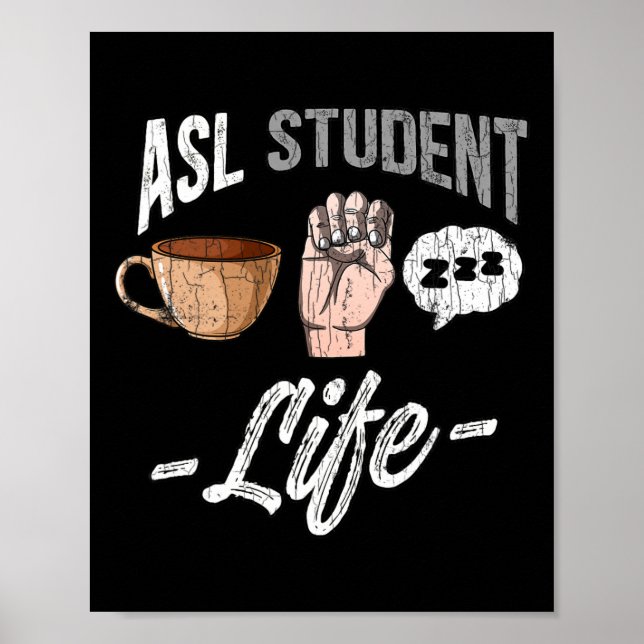 Language Attire Deaf Awareness Asl Student Fun Gif Poster (Front)