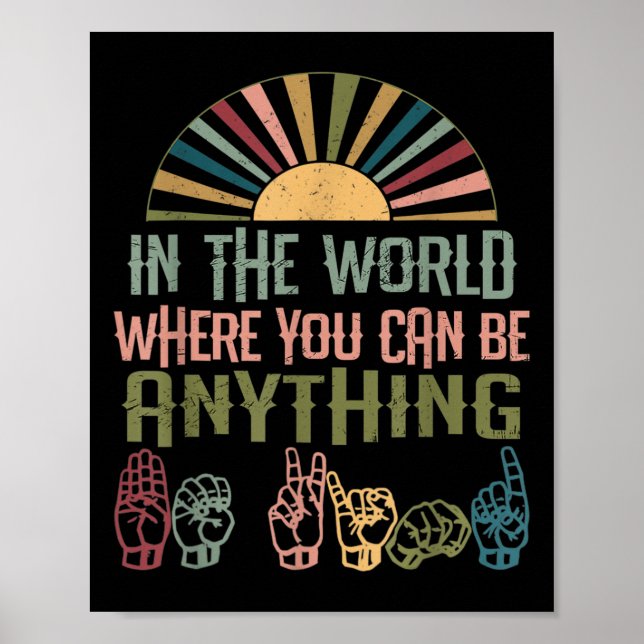 Language Deaf Awareness Kindness Asl Language  Poster (Front)