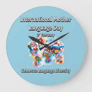 Language Diversity. International Mother Language  Large Clock