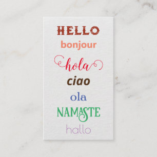 Language Greetings Business Card
