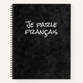  Language Learning Vocabulary Faux Black Leather Notebook