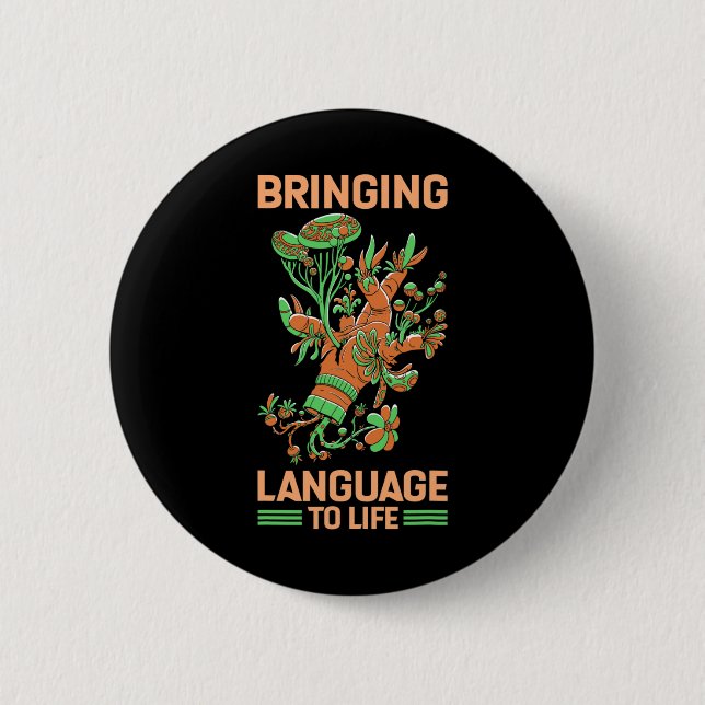 Language To Life American Sign Language  2 Inch Round Button (Front)
