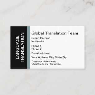 Language Translation Interpreter Business Card