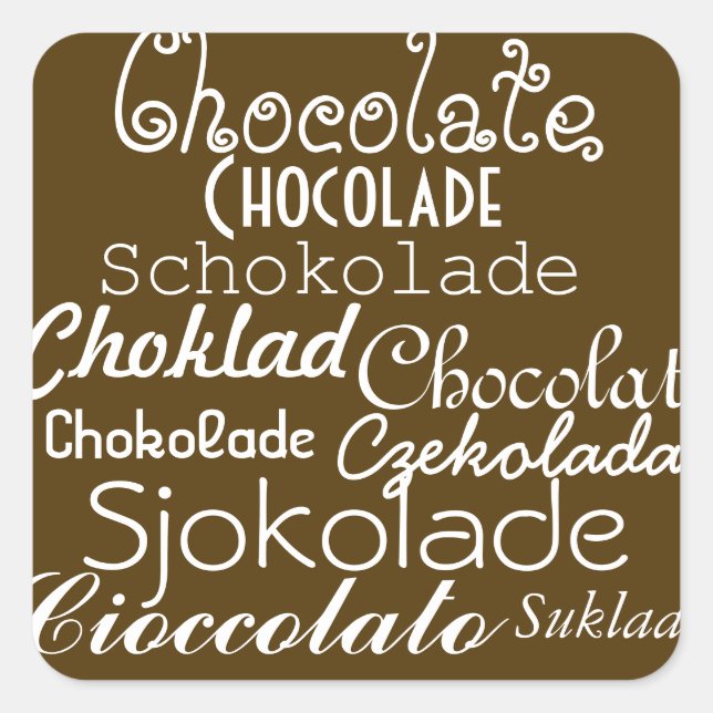 Languages of Chocolate Stickers (Front)