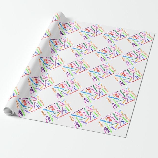 Languages Thank-You Wrapping Paper (Unrolled)
