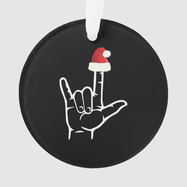 Langue Des Signes Américaine Avec Santa Hat Noël (devant)
