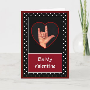 LANGUE DES SIGNES : CARTE DE VALENTINE