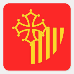 Languedoc Roussillon flag france country region Square Sticker