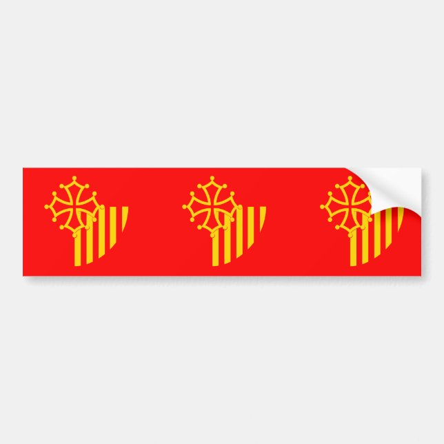 Languedoc Roussillon, France flag Bumper Sticker (Front)