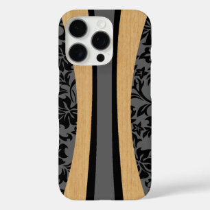 Laniakea Hawaiian Faux Wood Surfboard In Charcoal iPhone 16 Pro Case