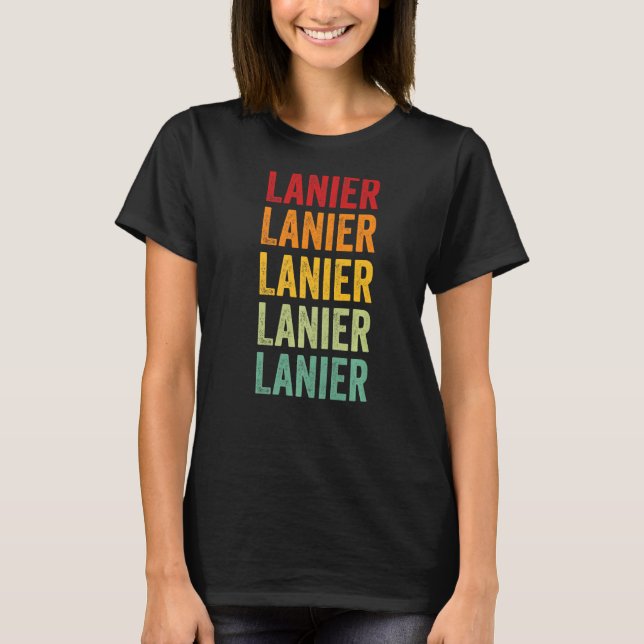 Lanier County Georgia Rainbow Text T-Shirt (Front)