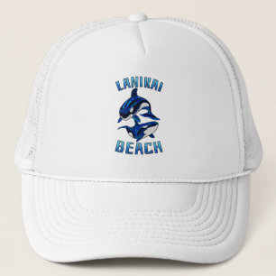 Lanikai Beach Hawaii Vacation Tribal Whale Orcas Trucker Hat