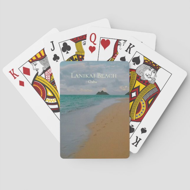 Lanikai Beach, Oahu, Hawaii Playing Cards (Back)