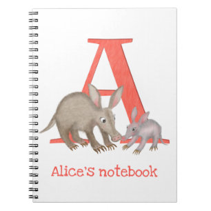 L'animal ABC A est pour le carnet aardvark