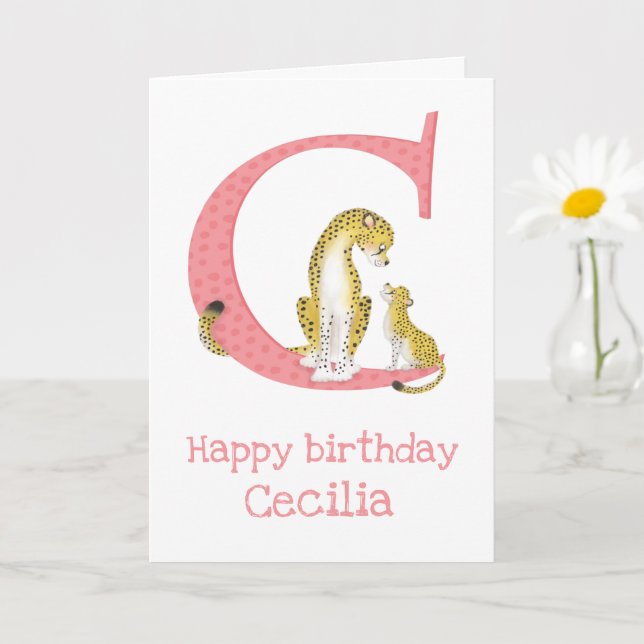 L'animal ABC C est pour la carte d'anniversaire de (Petite plante)