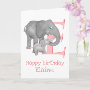 L'animal ABC E est pour la carte d'anniversaire d'