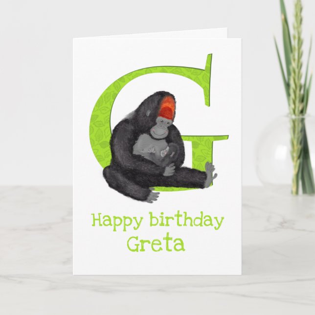 L'animal ABC G est pour la carte d'anniversaire de (Devant)